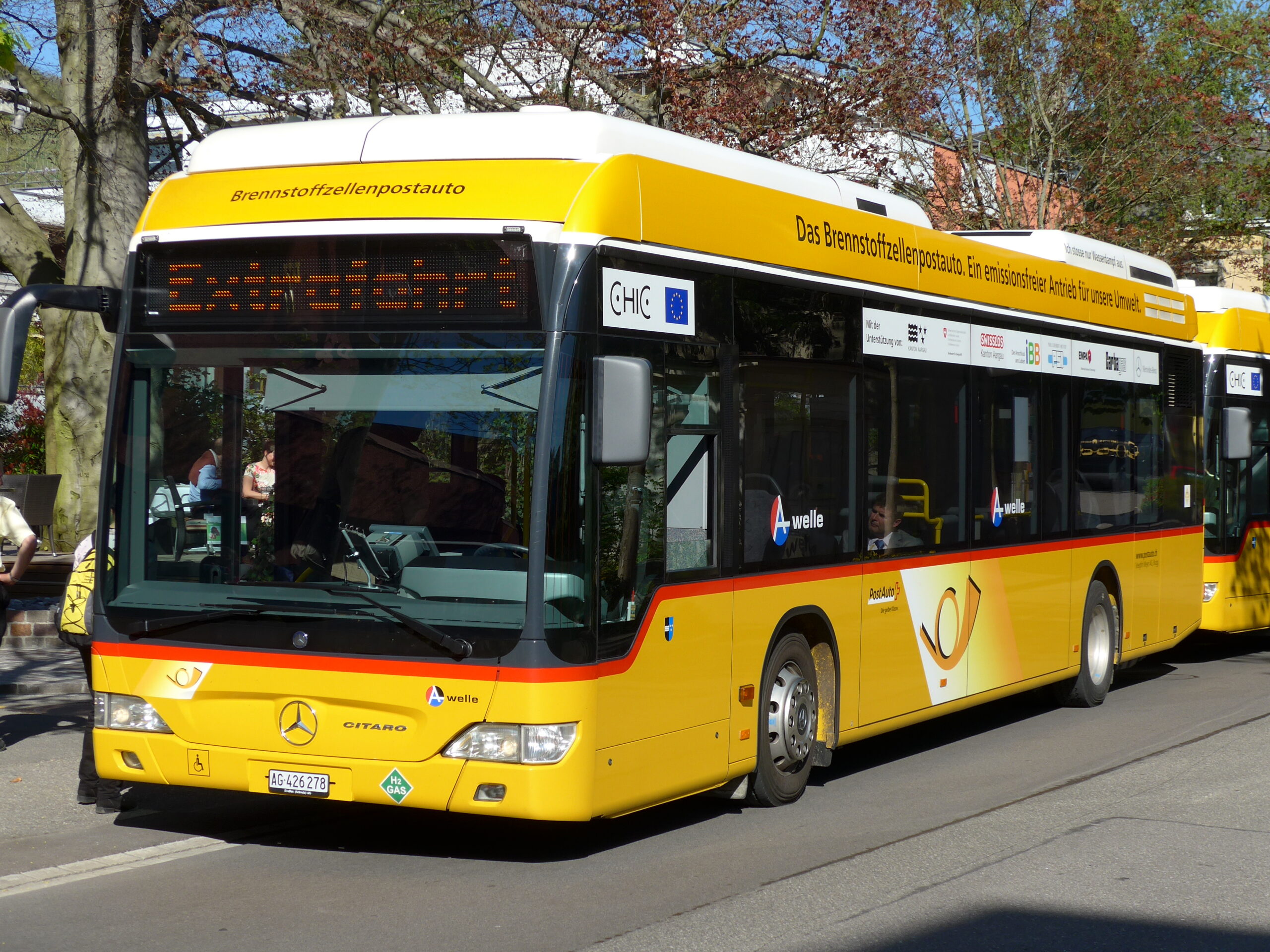 Brennstoffzellenbusse im schweizer Kanton Aargau